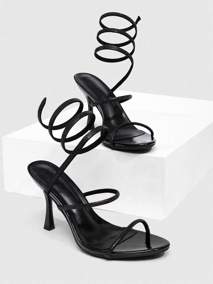 Snake Wrap High Heel Sandals