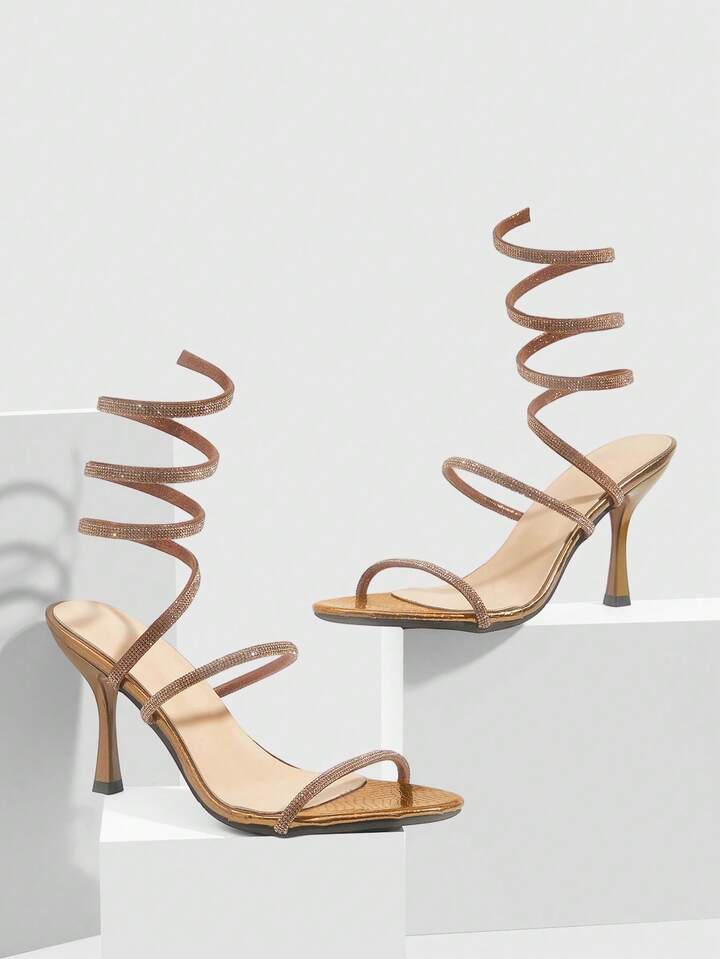 Snake Wrap High Heel Sandals