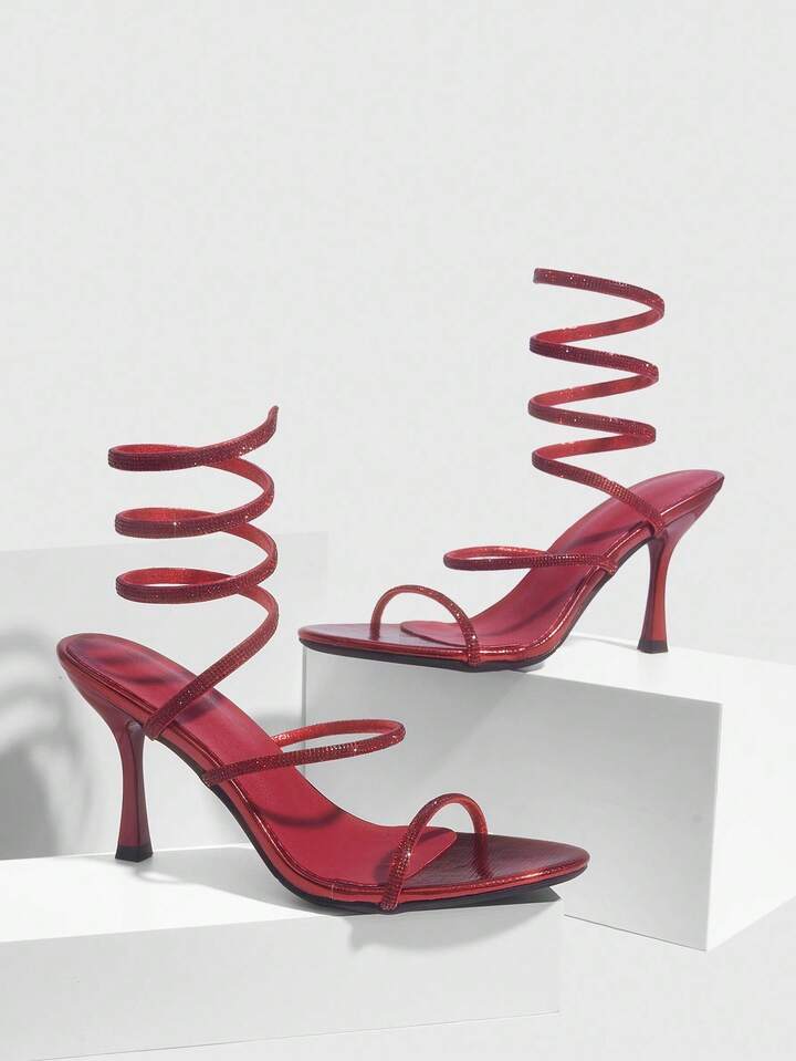 Snake Wrap High Heel Sandals