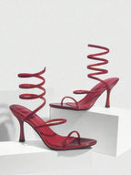 Snake Wrap High Heel Sandals