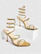 Snake Wrap High Heel Sandals