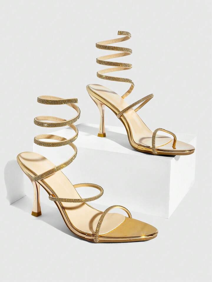 Snake Wrap High Heel Sandals