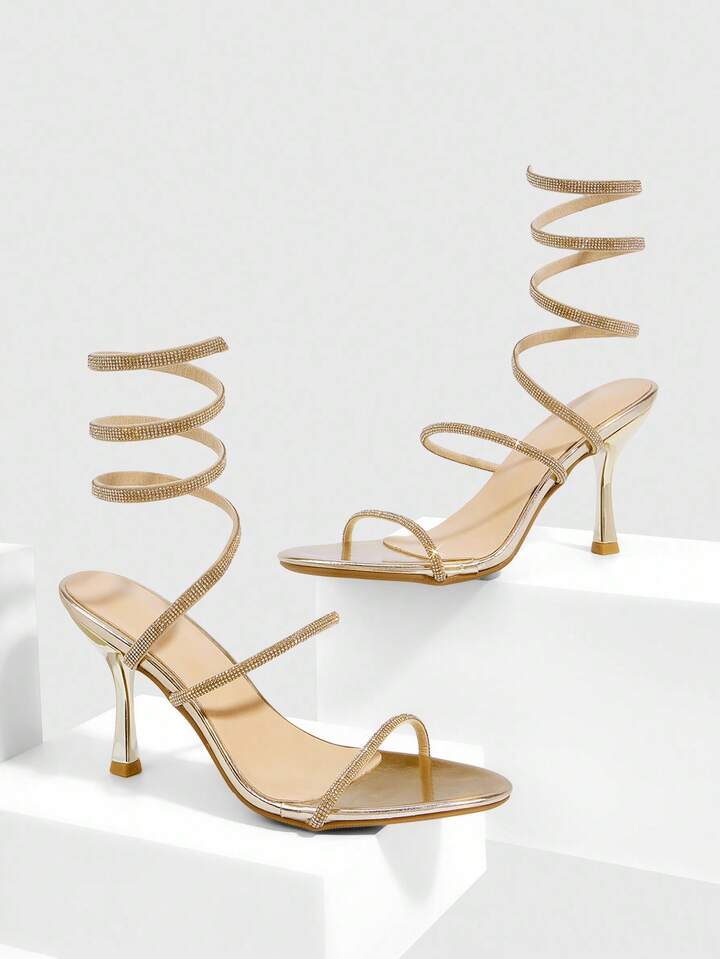 Snake Wrap High Heel Sandals