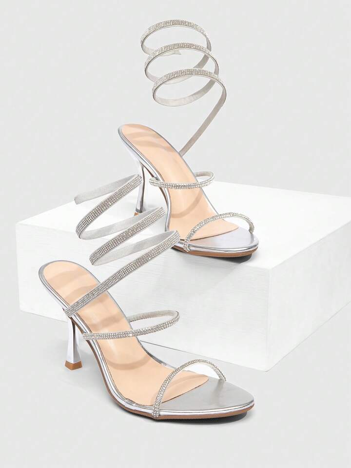 Snake Wrap High Heel Sandals