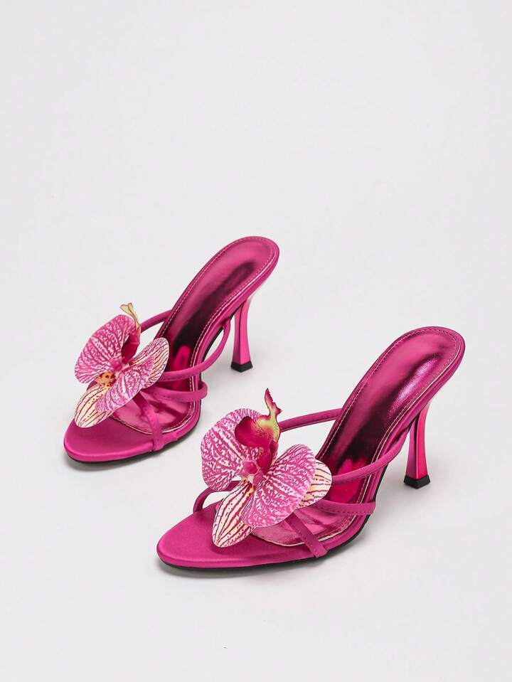 3D Orchid High Heel Sandals