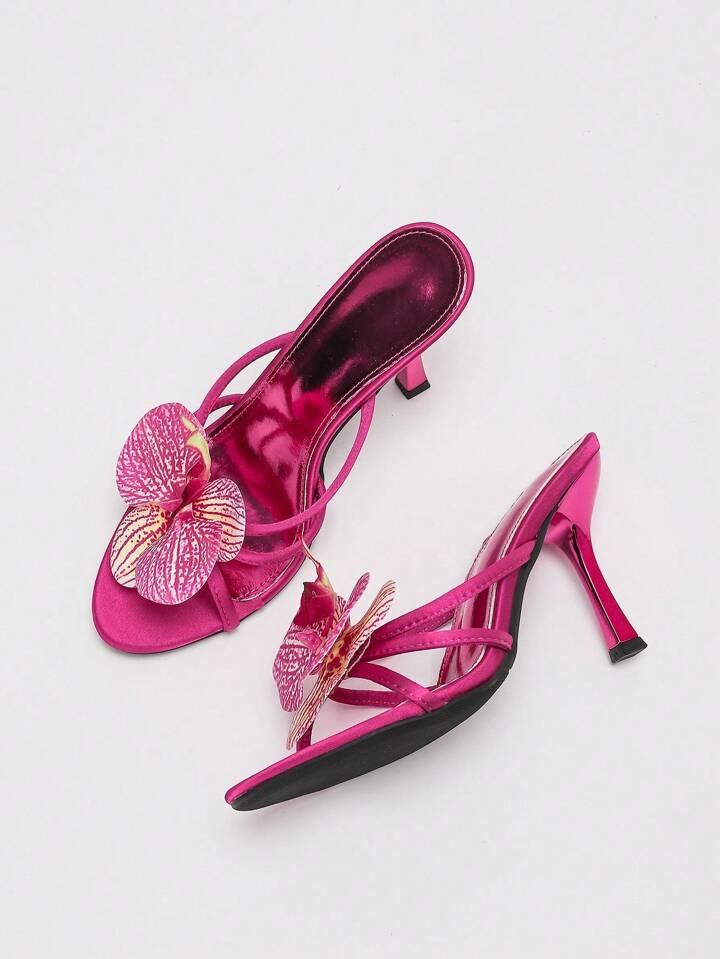 3D Orchid High Heel Sandals