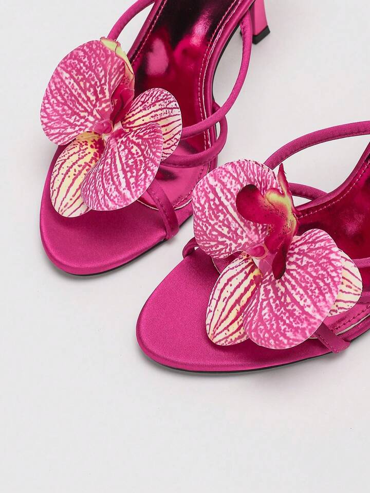 3D Orchid High Heel Sandals