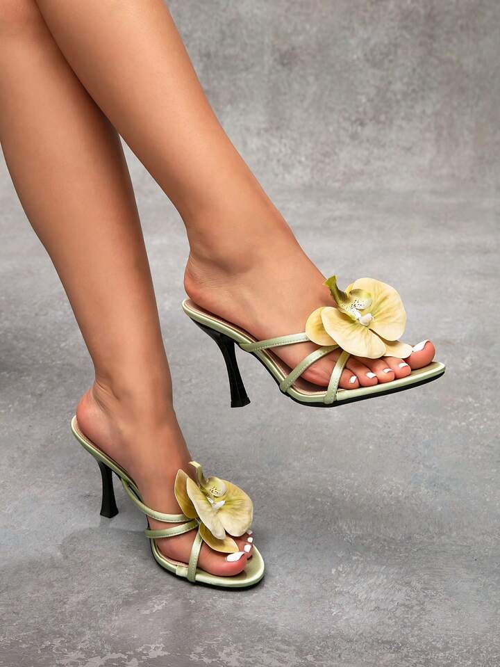 3D Orchid High Heel Sandals