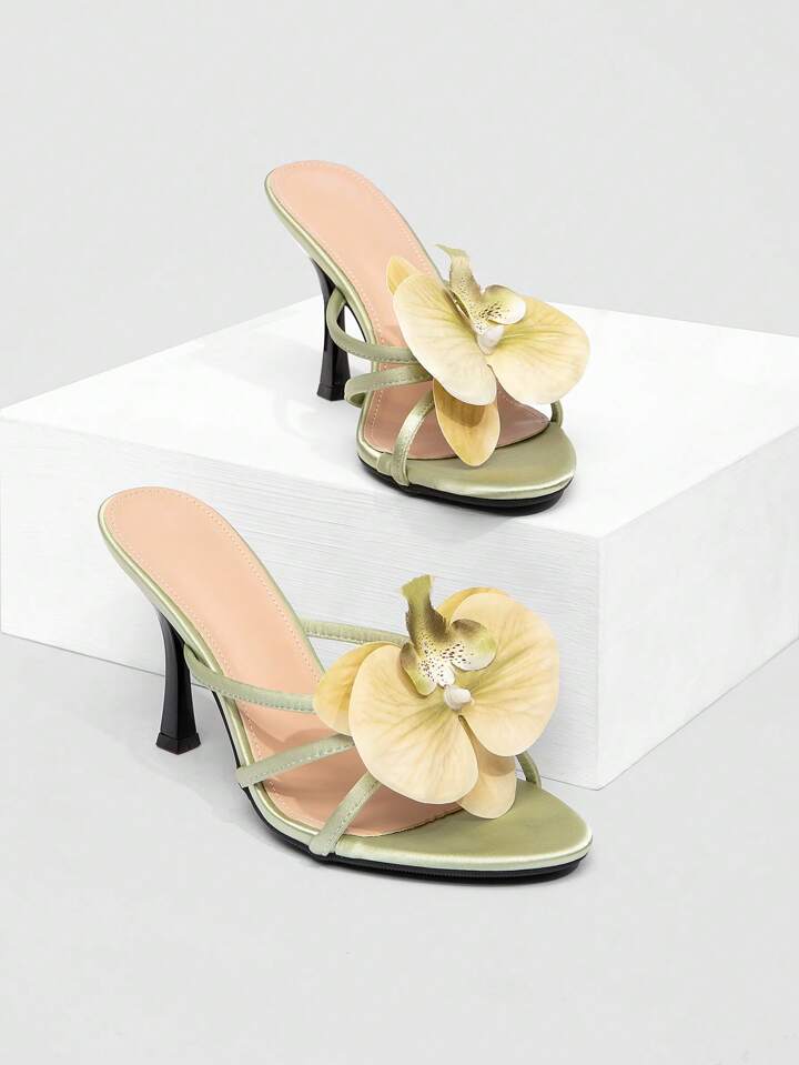 3D Orchid High Heel Sandals