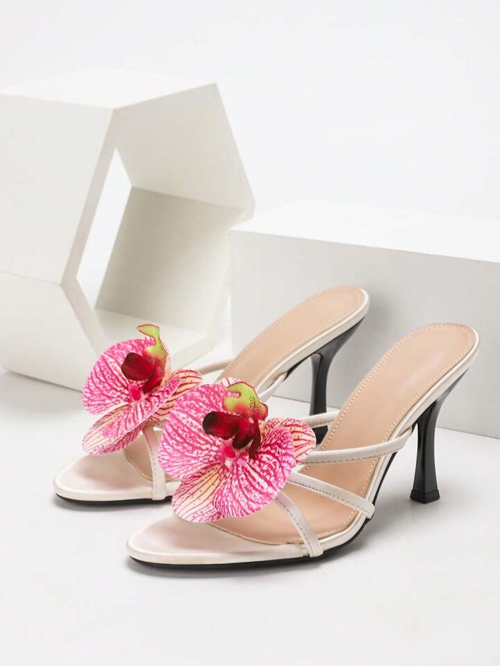 3D Orchid High Heel Sandals